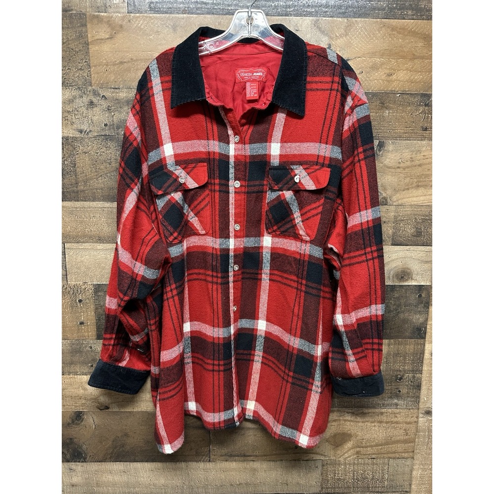 VTG Venezia Jeans Women's Long Sleeve Flannel Button Up Size 26/28